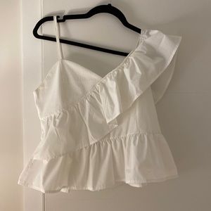 Asymmetrical ruffled top